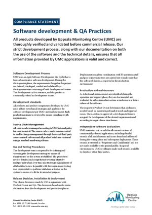 Compliance statement for UMC products